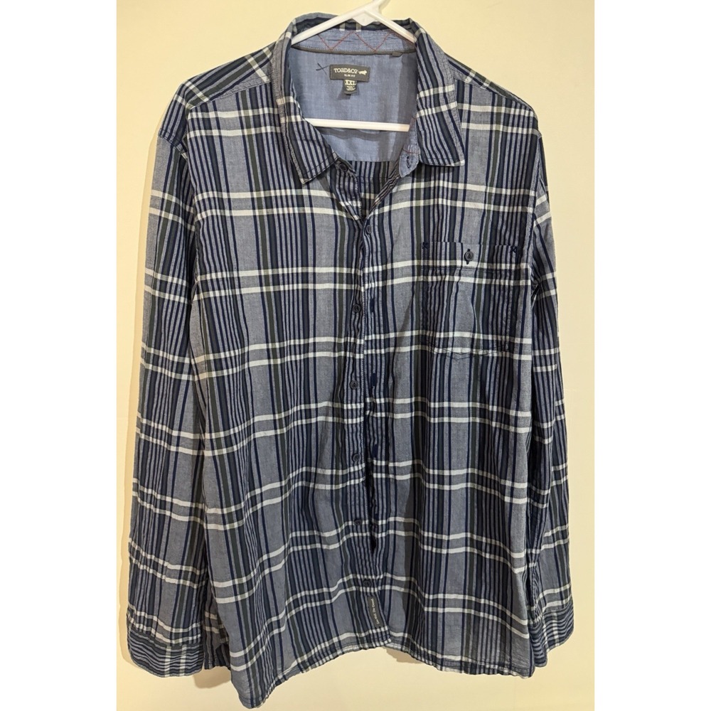 Toad & Co Mens Long Sleeve Shirt Crisp Autumn Plaid Size 2xl Xxl